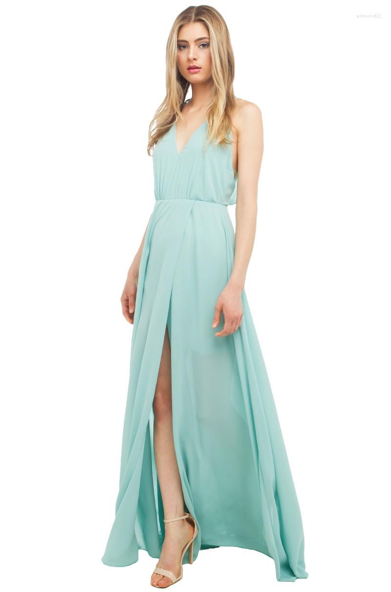 

Casual Dresses Summer Fashion Women Customize Vestido Dress Ladies Plus Size Elegant Sexy V Neck Backless Slit Maxi Long Chiffon, Pink