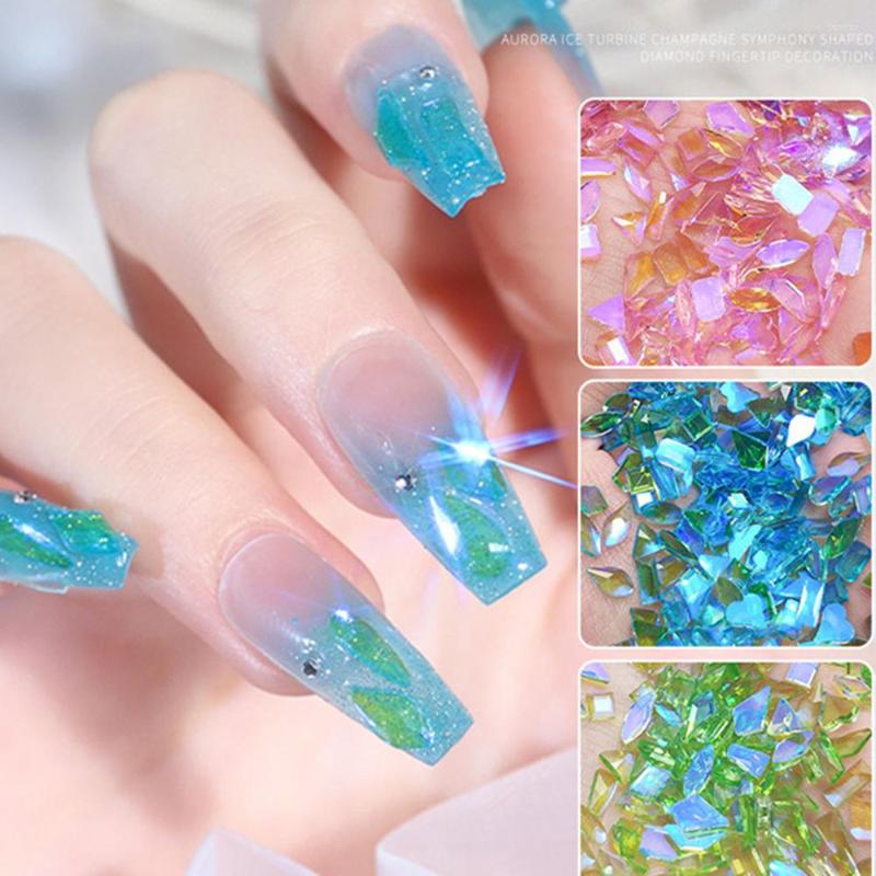 

Nail Art Decorations Aurora Ice Transparent Rhinestones 100pcs Mixed Shape Candy Color Gems Ornament Flatback Diamond Fingertips Accessories