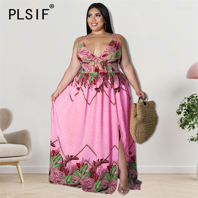 

Casual Dresses -selling V-neck Off-the-shoulder Print High Waist Slit Sling Dress Summer Beach Holiday Sweet Women Vestidos 2022, Orange