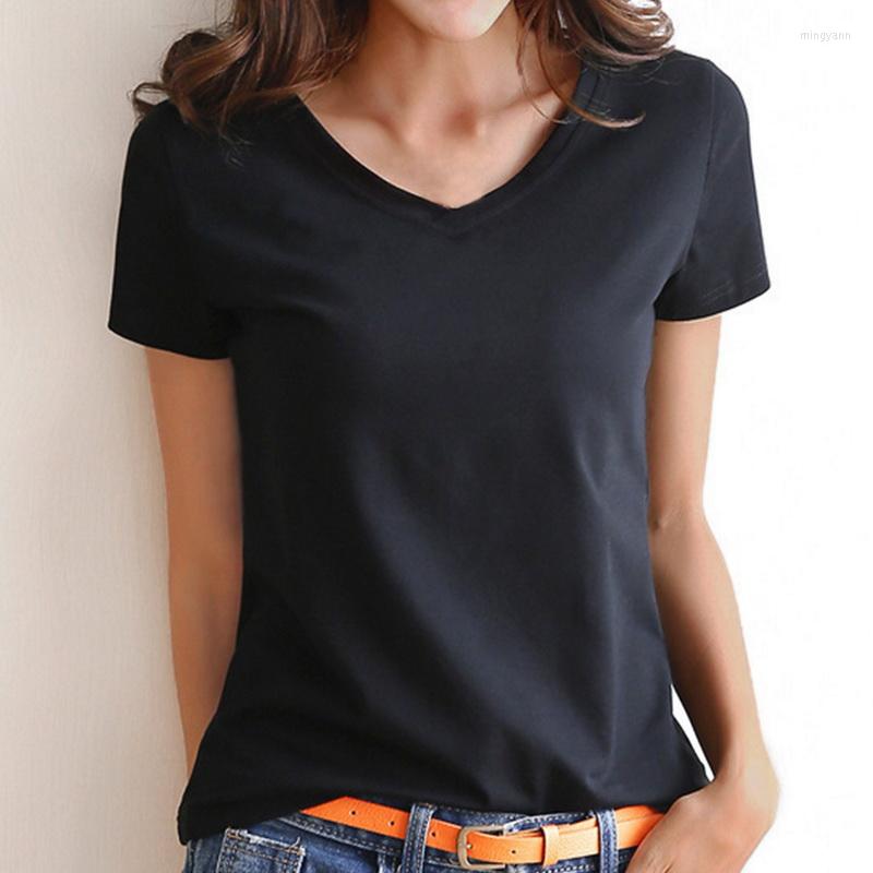 

Women's T Shirts Solid Basic Short Sleeve Womens Tshirt Casual Black White Fashion Crop Top Shirt FD7835, Q2