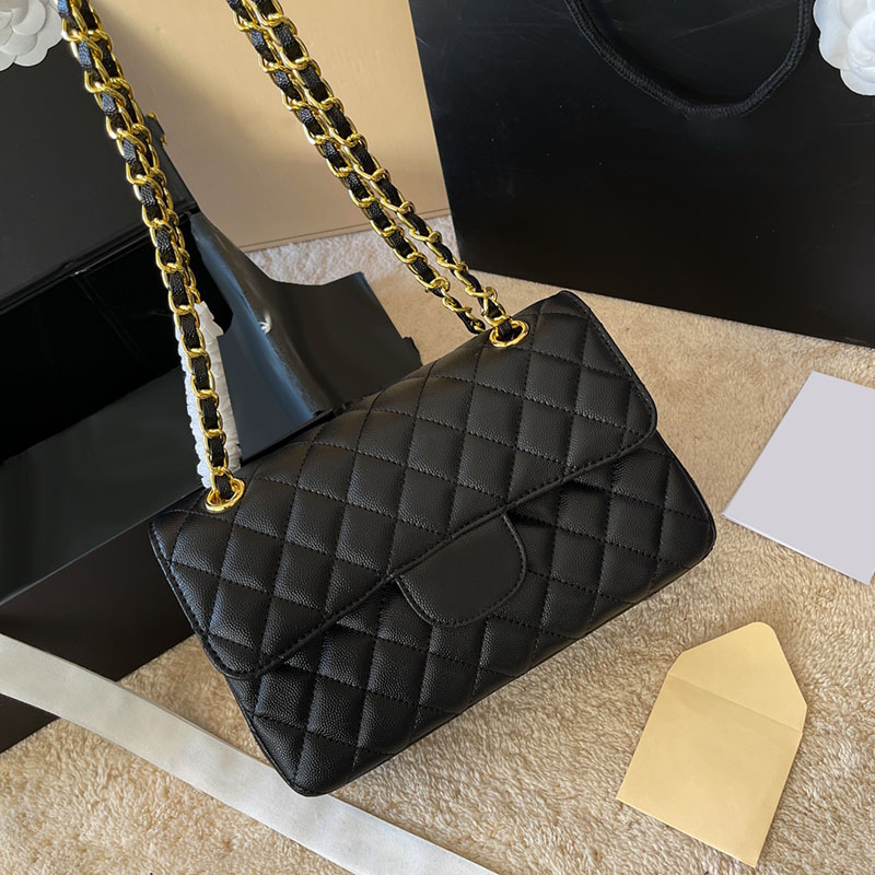 

CC Bags Luxury Brand Cross Body Ladies Cross Body Shoulder Classic C Bags Double Flap Cowhide Caviar Leather Purse GHW Crossbody Handbags Po, Box