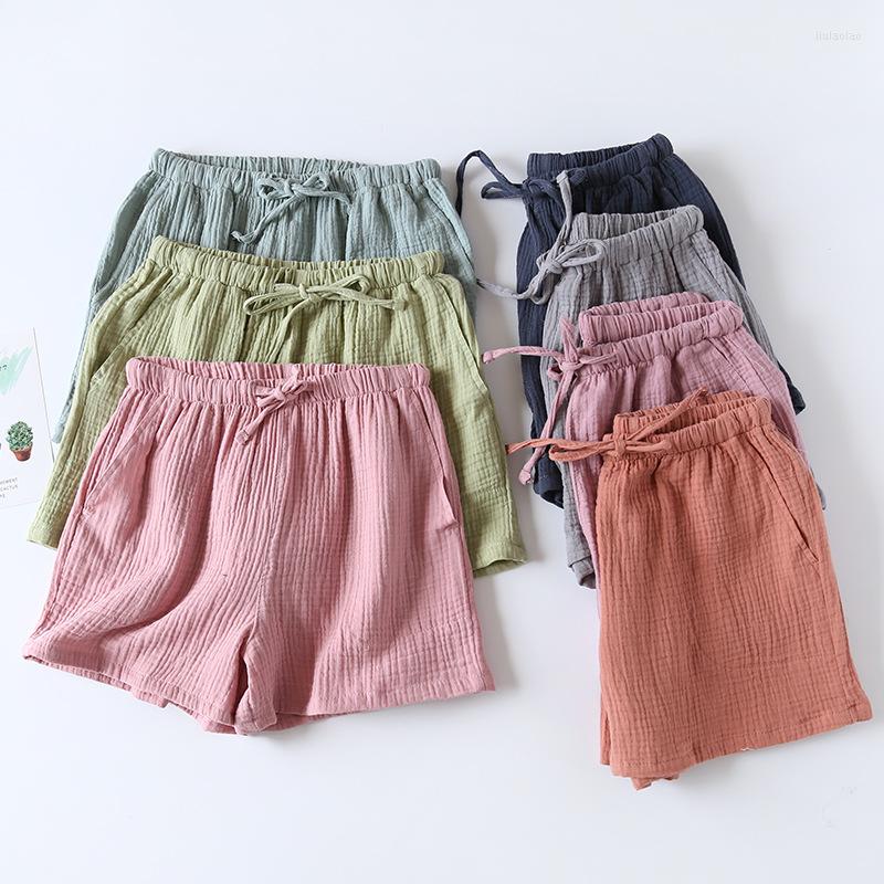 

Women's Sleepwear 2022 Japanese Style Ladies Summer Shorts Cotton Crepe Thin Loose Home Pants Beach Bottoms Cute, 01