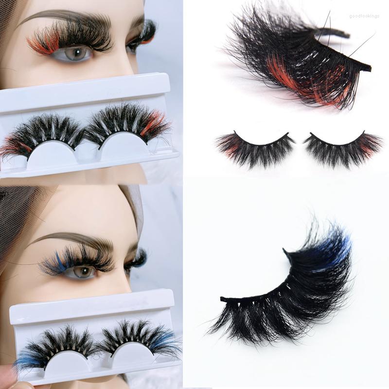

False Eyelashes 3D Color Lashes Natural Long Colorful Dramatic Makeup Fake Lash Party Colored For Cosplay Halloween