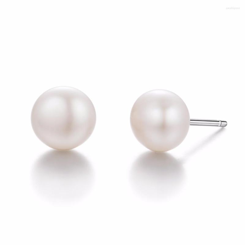 

Stud Earrings Wedding 4-5-6-7 Mm Natural Freshwater Pearl Jewelry 925 Sterling Silver Brincos Zircon For Women