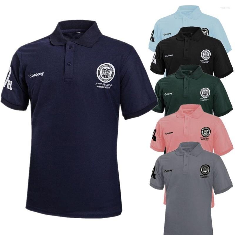 

Men's Polos ZOGAA Summer Men Casual Polo Shirt Man Printed Short Sleeve Male Slim Fit Business Shirts Clothing, Navy blue