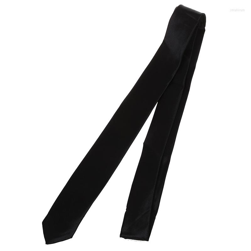 

Bow Ties Black Polyster Skinny Neck Tie Necktie 57" For Men