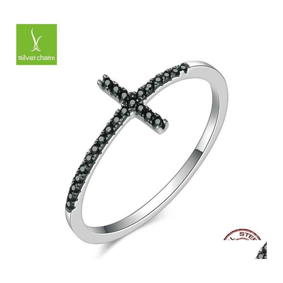 

Cluster Rings 925 Sterling Sier Faith Cross Shape Finger For Women Black Clear Cz Jewelry Gift 2013 Q2 Drop Delivery Otztn