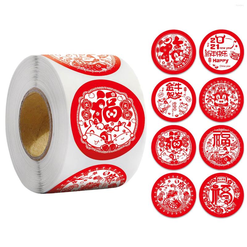 

Jewelry Pouches 2022 Spring Festival Fu Stickers 500pcs Foods Gift Box Cards Home Decoration Sticker Shopping Mall Party Year