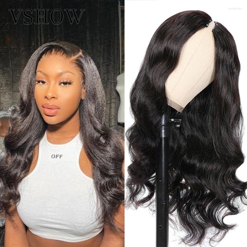 

Hair Body Wave V Shape Glueless Wig Brazilian Part Human Minimal Leaveout Thin, Picture shown