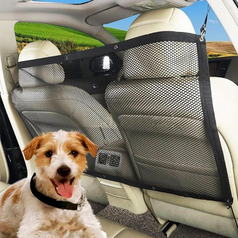 

Car Organizer Durable Universal Back Seat Dog Pet Barrier Mesh Safety Net Guard With Belt Automobiles Interior Accessories