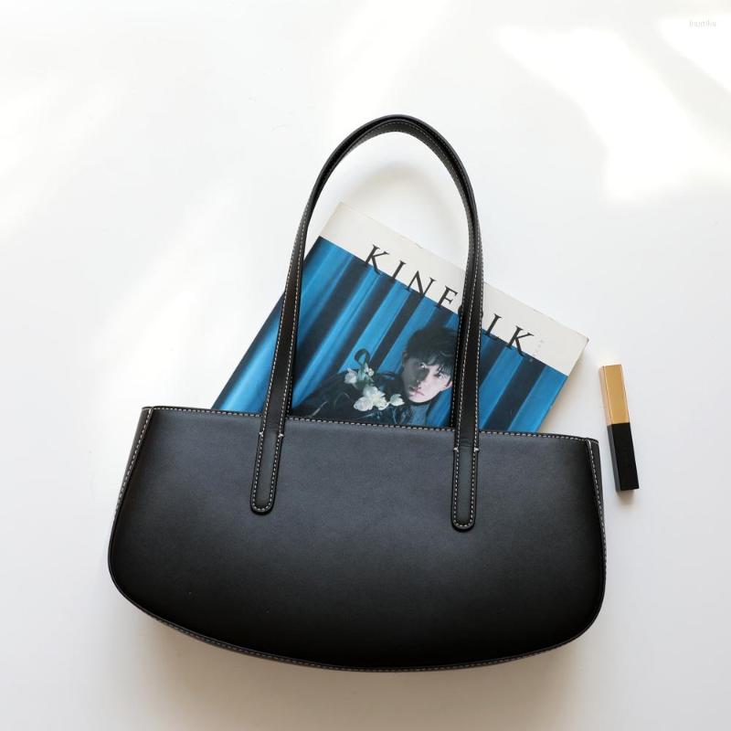 

Evening Bags High Quality Genuine Leather Ladies Hand 2022 Fashion Shoulder Bag Large Capacity Female Soft Totes Bolsas Feminina, Black