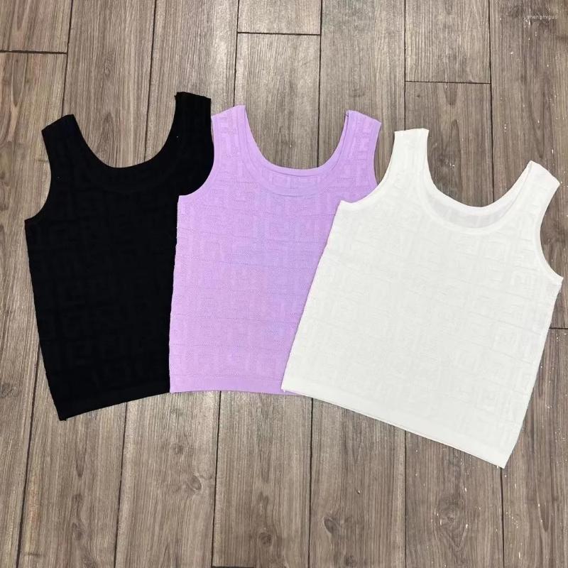 

Women's T Shirts TSXT Fashion Ice Silk Knitting 2022 Street Girl Style Women Short Vest Round Neck Pure Color Lady Sexy, Black