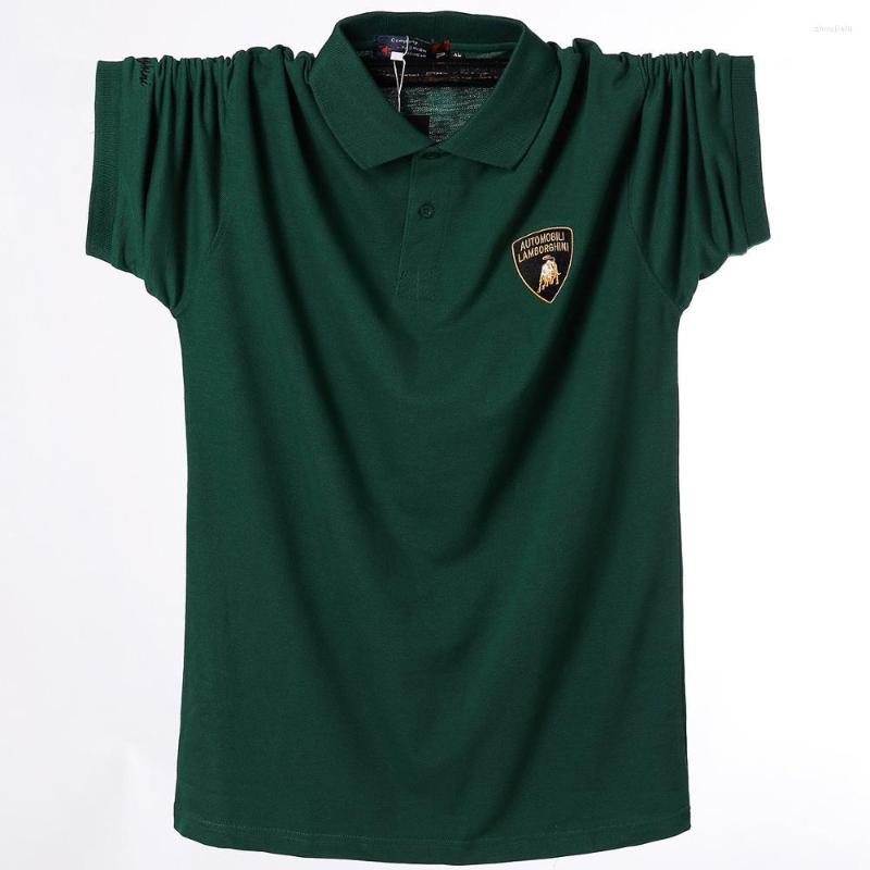 

Men's Polos Plus Size 4XL 5XL 6XL 95% Cotton Casual Soft Short Sleeve Polo Shirt Men Big Large Green Black Mature Clothing, 1807 black
