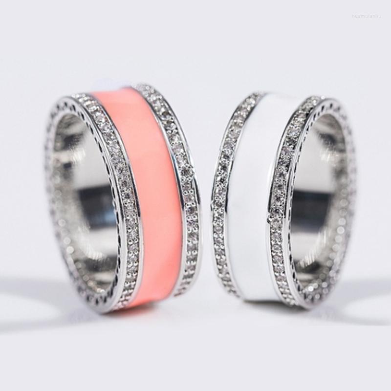 

Wedding Rings High Quality Products Beautiful White & Pink Cubic Zircon Ring Anniversary Engagement Wholesale Jewelry Lots