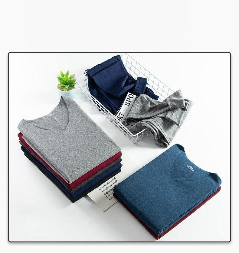 

Men's Thermal Underwear Seamless Elastic Inner Wear For Man Solid Color Warm Breathable High Quality Long Johns, Qh