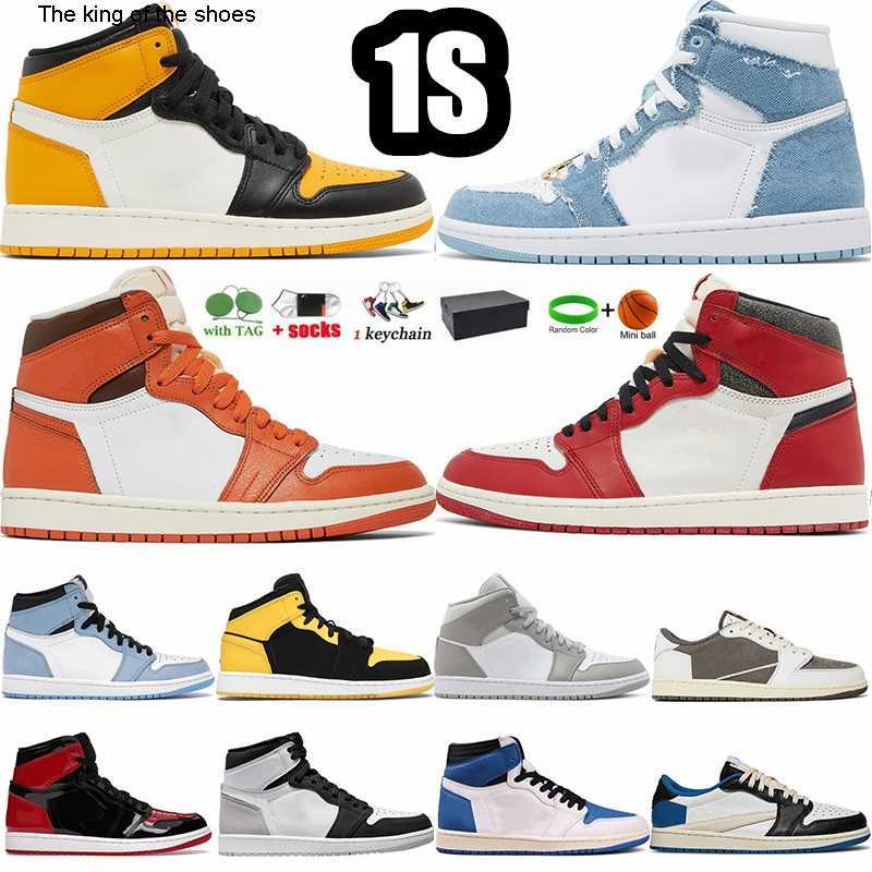 

1 1s Basketball Shoes Lost and Found For Men Women Starfish Denim Bred Pantent Stealth Stage Haze Dark Mocha Low Yellow Toe Jumpman Designer