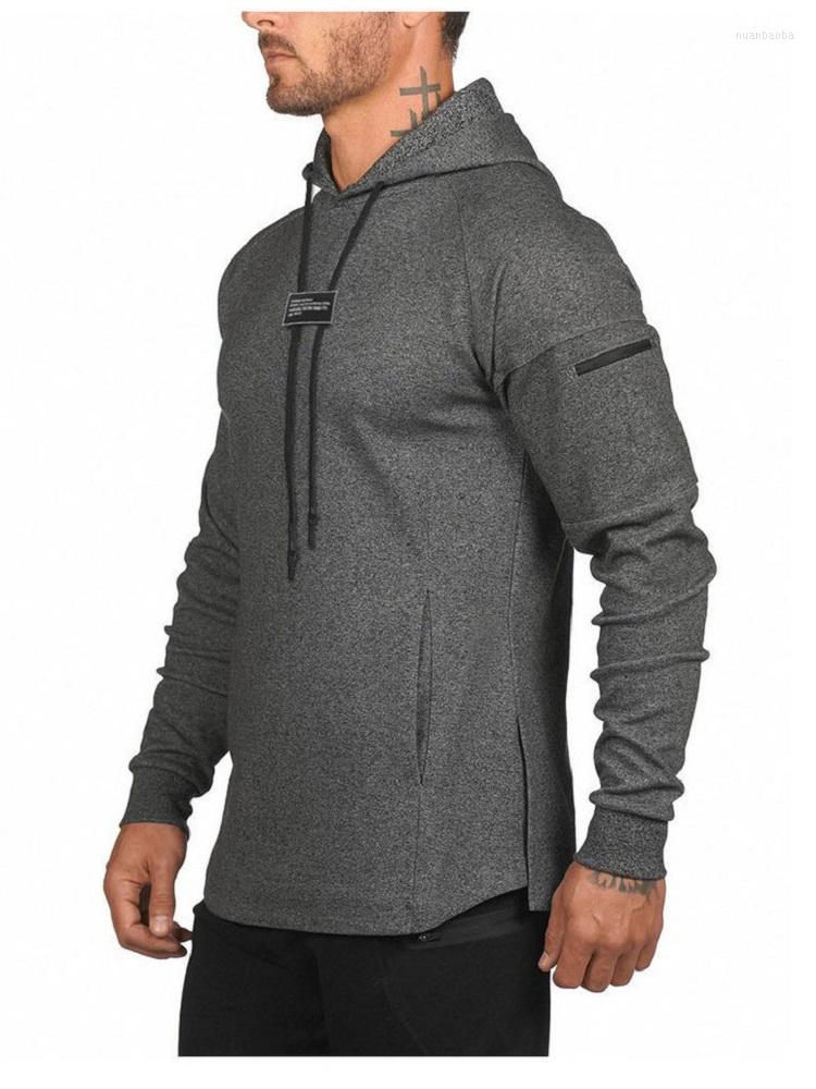 

Men's Hoodies Fashion Hoodie MenMuscle Trend Sports Casual Pullover Jacket Shoulder Pocket Sweatshirt Harajuku, Black