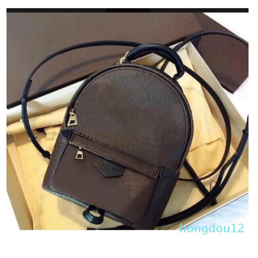 

brand designer bags Top quality Famous Women Palm Springs Mini Backpack children backpacks men printing PU leather shoulder School300n, Khaki+brown letter