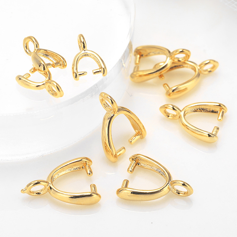 

Gold Plated Pinch Bails for Necklace Bracelet DIY Jewelry Making Supplies Wholesale