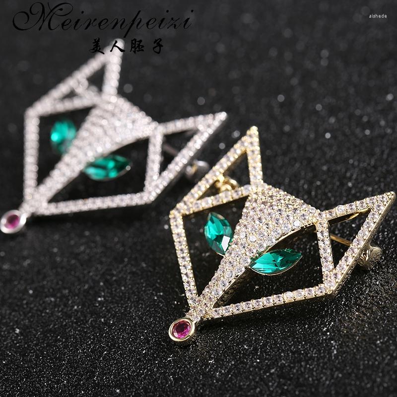

Brooches Meirenpeizi Zircon Animal Brooch Pin For Woman Fashion Sweater Coat Hat Scarf Clothing Accessories Luxury Banquet Jewelry