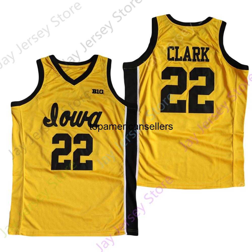 

Iowa Hawkeyes Basketball Jersey NCAA College Caitlin Clark Size S-3XL All Stitched Youth Men White Yellow Round V Collor, As pic
