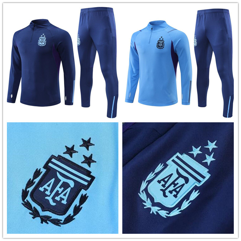 

3 Star Argentina Tracksuit Football Training Jersey 2022 national team Soccer tracksuit suit jogging Men and kids