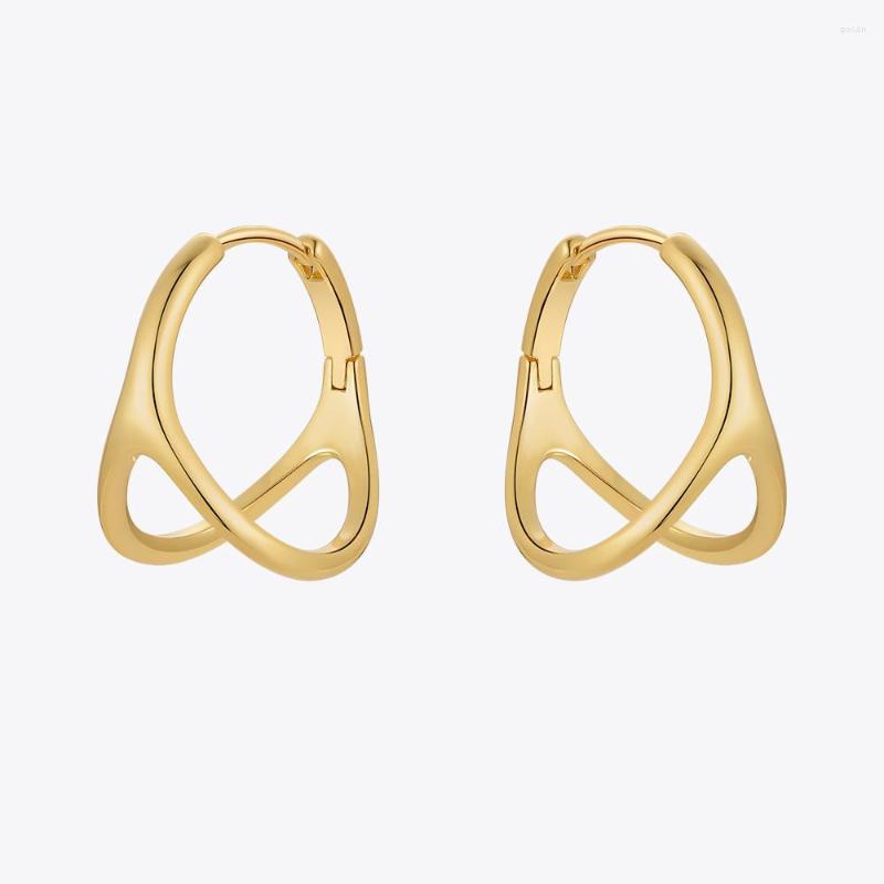 

Hoop Earrings ENFASHION Geometric Piercing Earings Gold Color Pendientes In For Women Fashion Jewelry Wholesale E221448