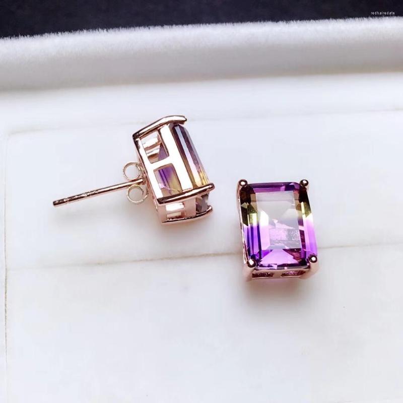 

Stud Earrings Fashion Ametrine Earring Natural And Real 925 Sterling Silver
