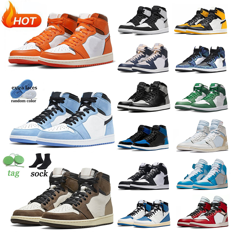 

2023 High Basketball Shoes Jumpman 1 1s OG Sneakers Starfish University Blue TS x Cactus Jack Taxi Georgetown Patent Royal Unc Chicago Outdoor Trainers Mens Women, 29