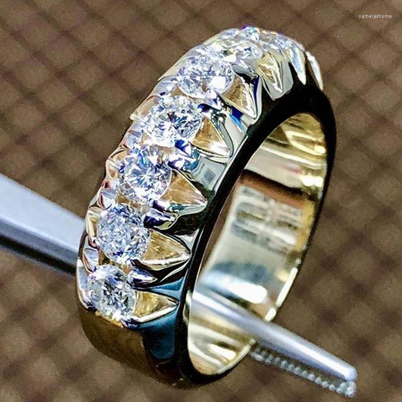 

Wedding Rings Super Sparkling Silver Color Single Row Cubic Zirconia For Women Engagement Birthday Gifts Trendy Jewelry