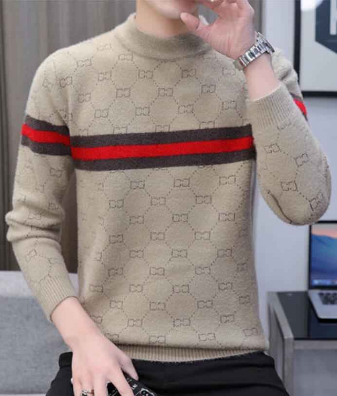 

Designer Classic Mens Clothing Chest Letter Sweater Fashion Plaid Print mink velvet Casual Thickened warm Hoodie Pullover Men Women Crew Neck Sweaters, 03