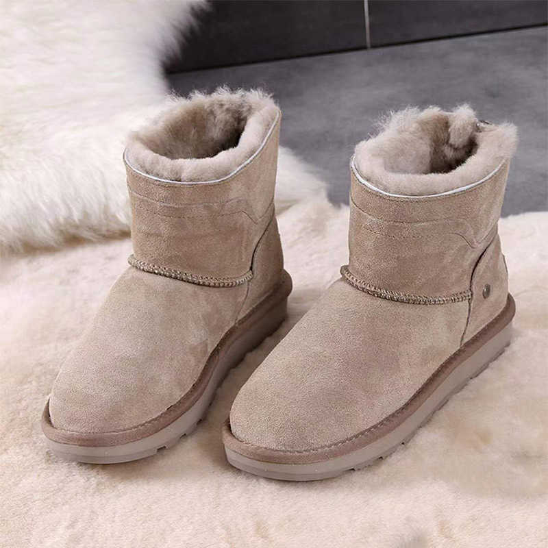 

Top Boots 2023 New Winter Women Snow Female Flock Fur Warm Plush Cotton Booties Fashion Zipper Ladies Soild Thick Sole Casual Shoes 221213, Khaki