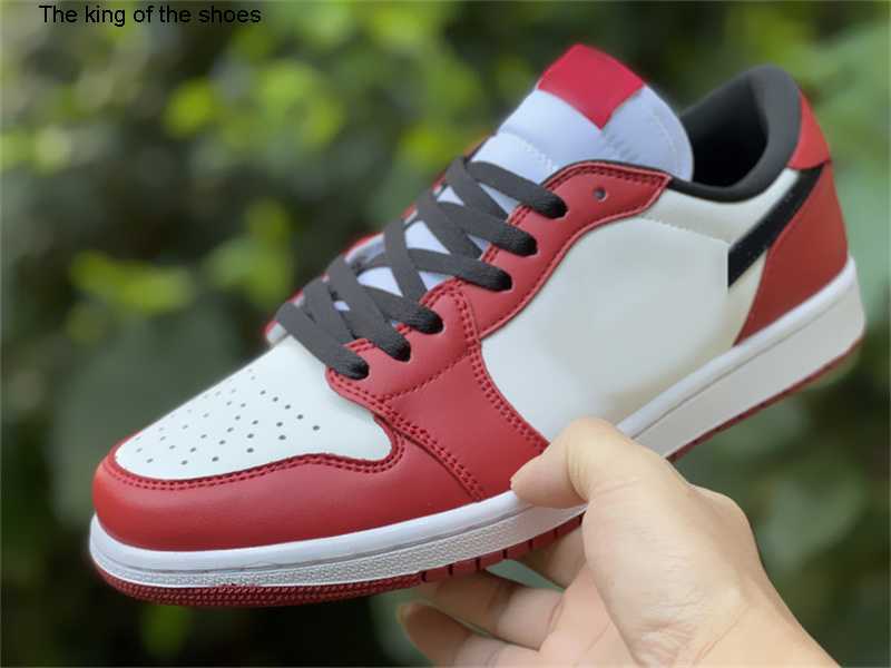 

Mens Shoes 1s Lows Jumpman 1 Low OG Chicago Basketball Shoe High Quality Sports Sneakers Real Leather Color Varsity Red/Black-White Size, Box