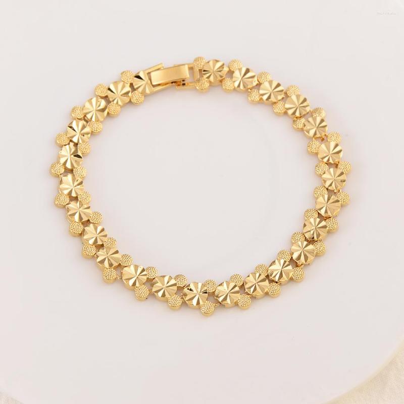 

Link Bracelets 21cm Gold Cute Bangle Bracelet High Quality Bangles For Women Girl Men Simple Trendy Jewelry Birthday Gift