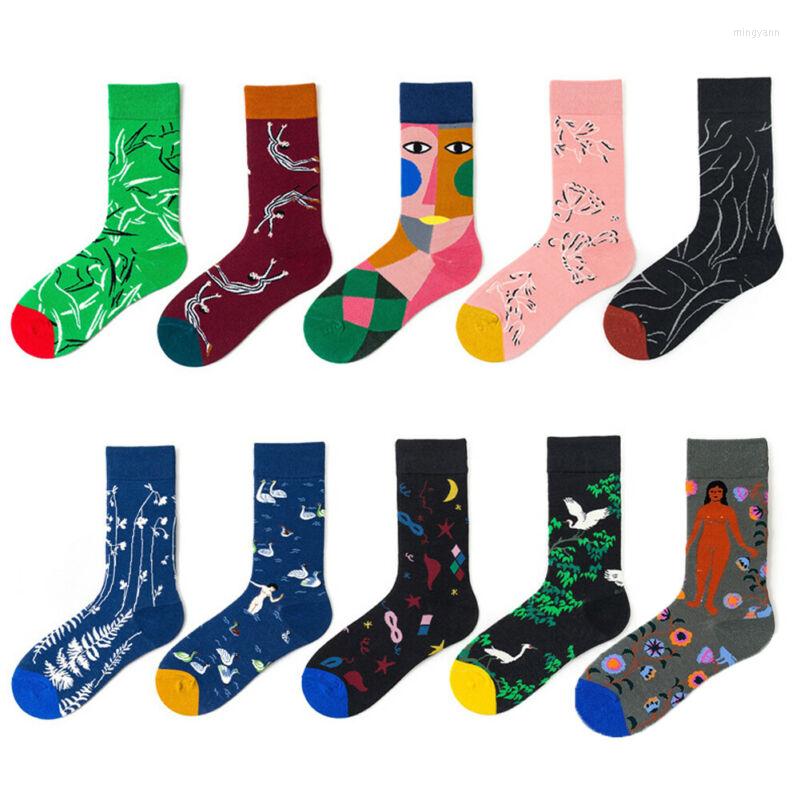

Men's Socks Mens Unisex Funny Animal Fruit Breathable Warm Long Combed Cotton, Black