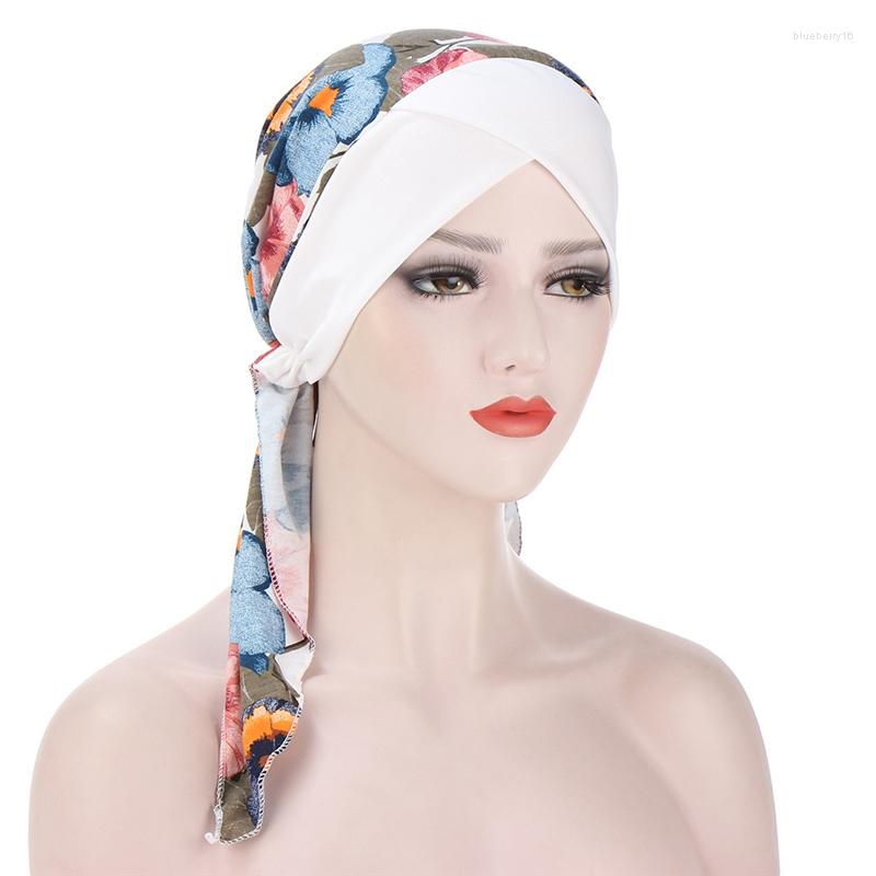 

Ethnic Clothing Womens Print Inner Hijabs Cap Cancer Chemo Turban Hat Muslim Cotton Headwear Arab Wrap Head Scarf Hair Accessories