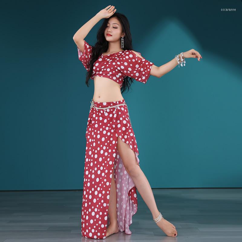 

Stage Wear Women Oriental Dance Clothes Belly Long Skirt Top 2 Pcs Lesson, Red top