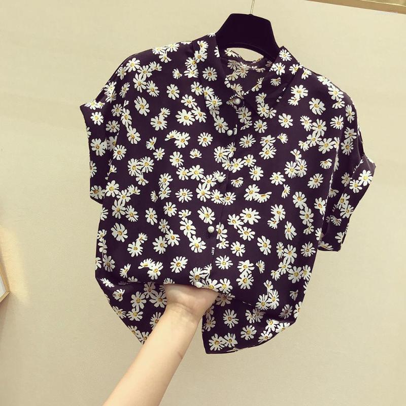 

Women' Blouses Women Chiffon Dots Shirts V-Neck Half Sleeve Elegant Aesthetic Summer All-Match Loose Mujer Blusas Ladies Tops MM0758, Red