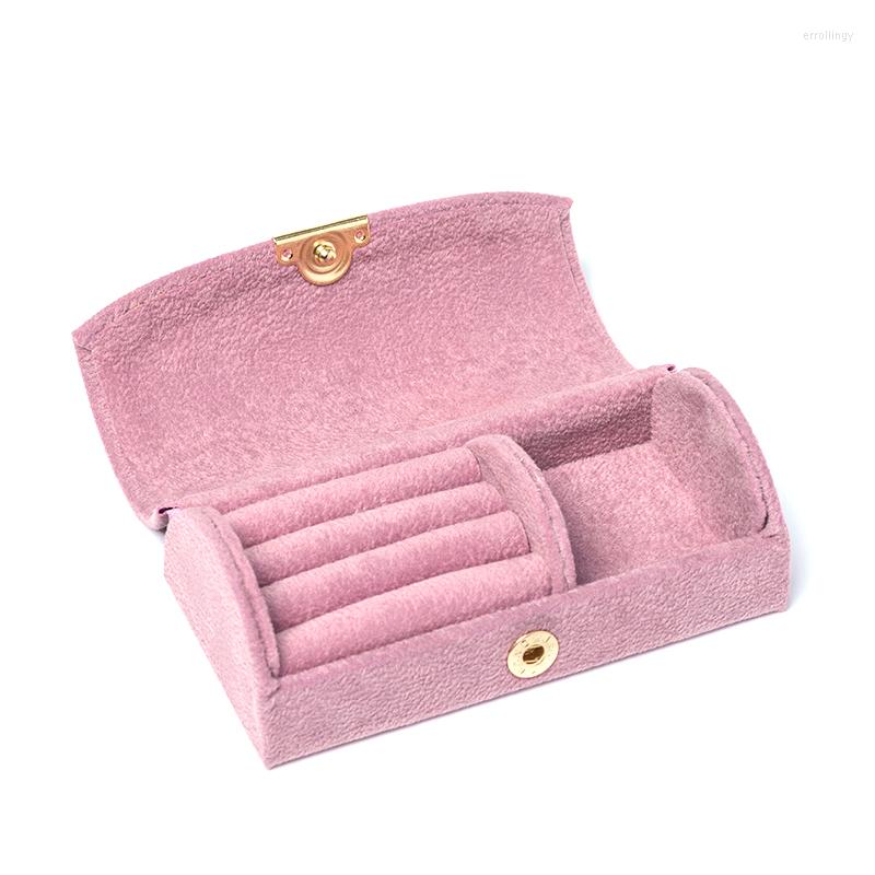 

Jewelry Pouches Fashion Arched Portable Velvet Box 3 Color Ring Earring Bracket