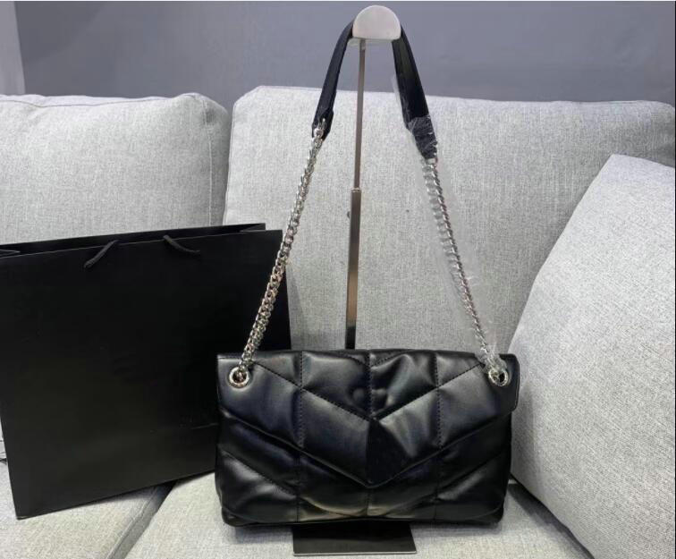 

Luxury Designer Shoulder bags Totes Handbags fashions loulou women large Chain Bags Crossbody Bag classic soft leather wallet purse, White