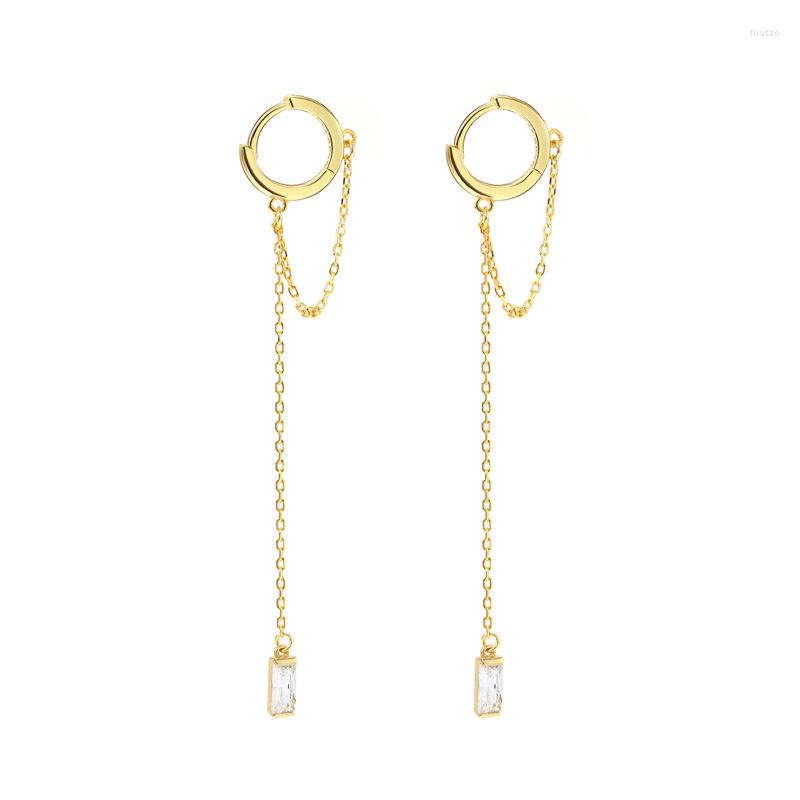 

Dangle Earrings S925 Sterling Silver Drop Earring For Women Accessories Tassel Personalized Luxury Chain Gold Earings Fine Jewelry Gift