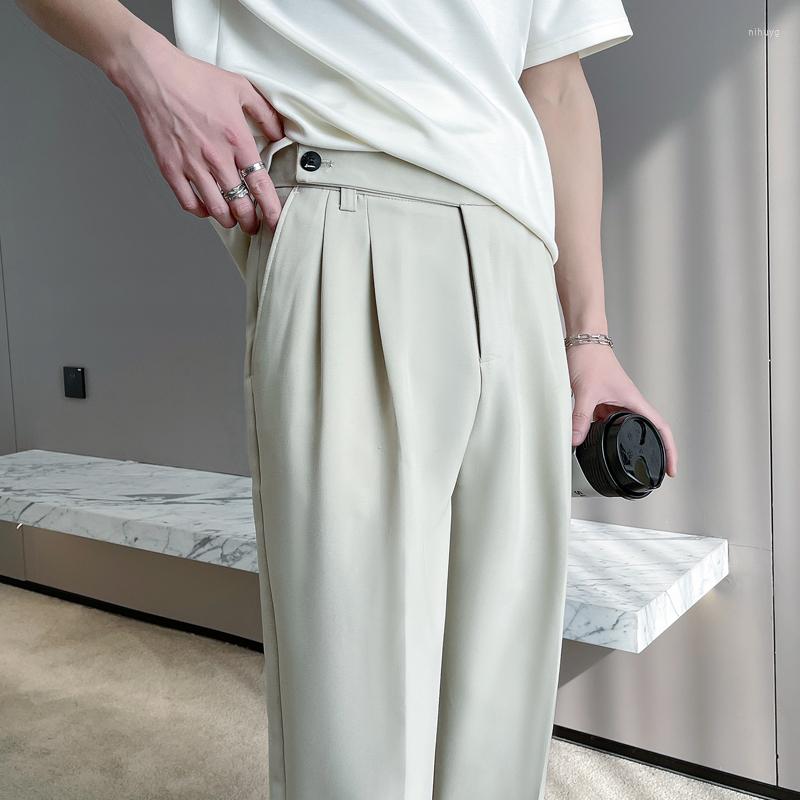 

Men' Suits 2022 Spring Autumn Solid Business Casual Suit Pants Men Clothing All Match Formal Wear Office Trousers Straight -2XL, Black