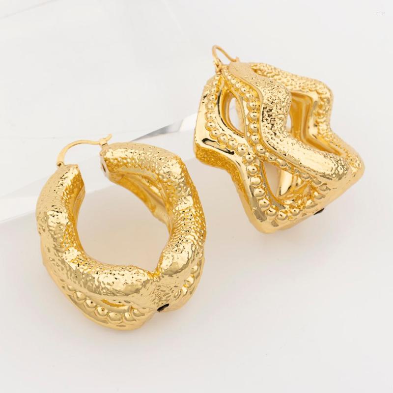 

Hoop Earrings Jewelry For Women African Gold Plated Irregular Big Dubai Weddings Party Color Earring Jewellery