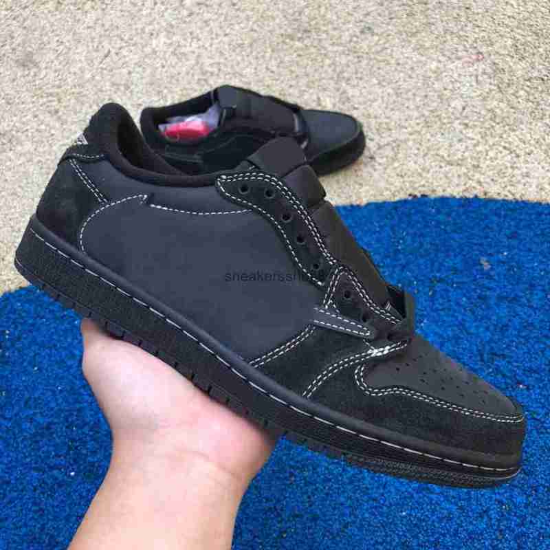 

Basketball Shoes Travis Scotts x Air Low Retro OG 1s DM7866-001 all Black Phantom Sport Sneakers trainers Women Men With
