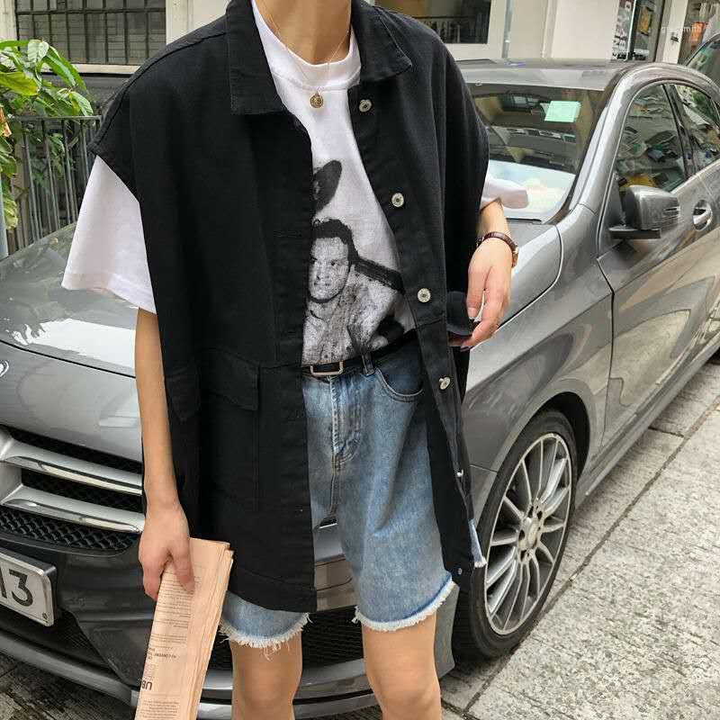 

Women' Vests Women BF Style Sleeveless Spring Chic Cargo Harajuku Teens Street Jacket Denim Trendy Outwear Y460, Hei