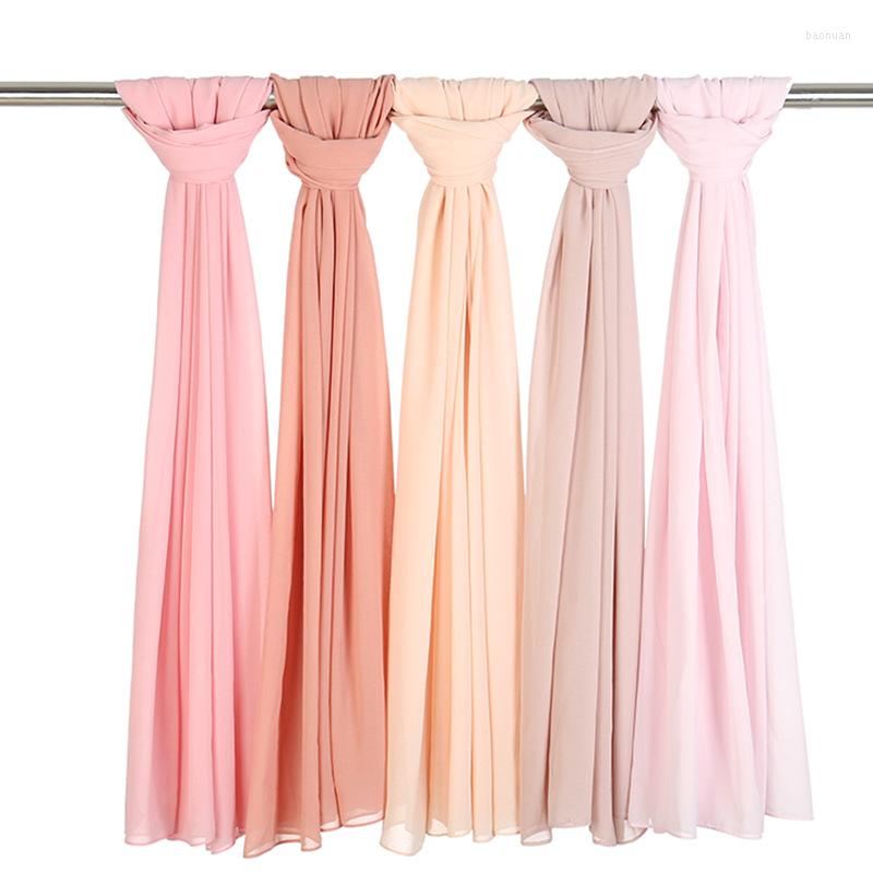 

Ethnic Clothing Chiffon Hijab Women Plain Bubble Scarf Wrap Printe Solid Color Shawls Headband Muslim Scarves 83colors