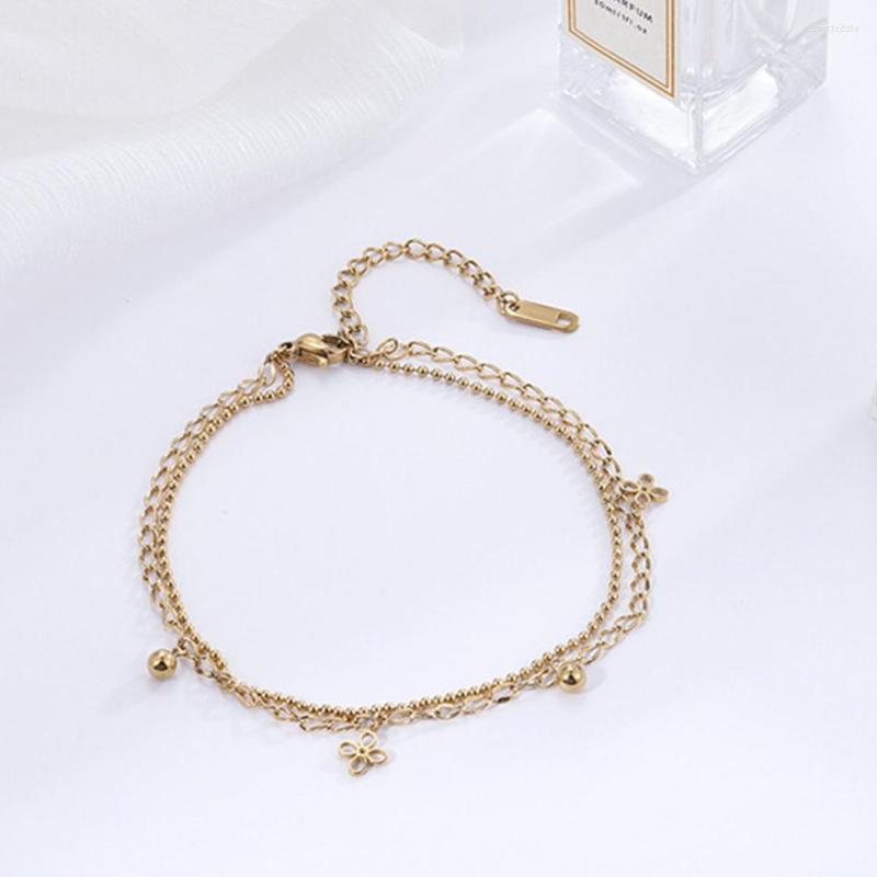

Charm Bracelets YBjewelry Four-leaf Bracelet Unique Simple Accessories Initial Lucky ID 41164