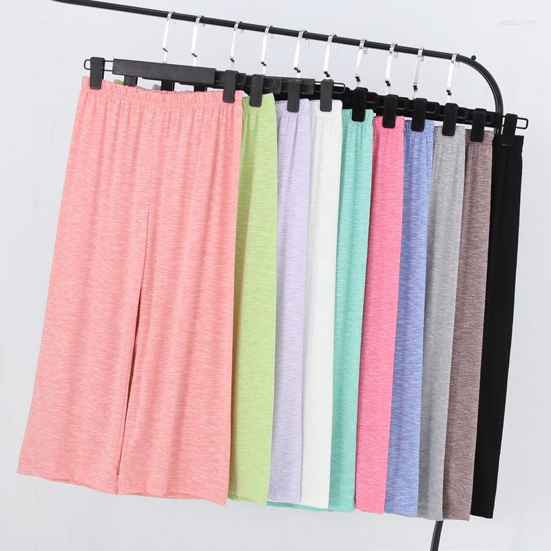 

Women's Sleepwear Japanese Summer Female Shorts Cropped Pants Cotton Multicolor Stretch Bamboo Home Loose Wide Leg Pan, Fruit green shorts