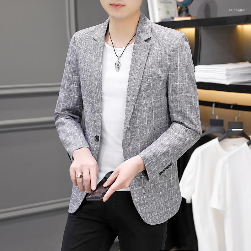 

Men' Suits Men' Suit Men Single West Plaid Youth Slim Coat Fashion Tide 3XL 4XL, Black