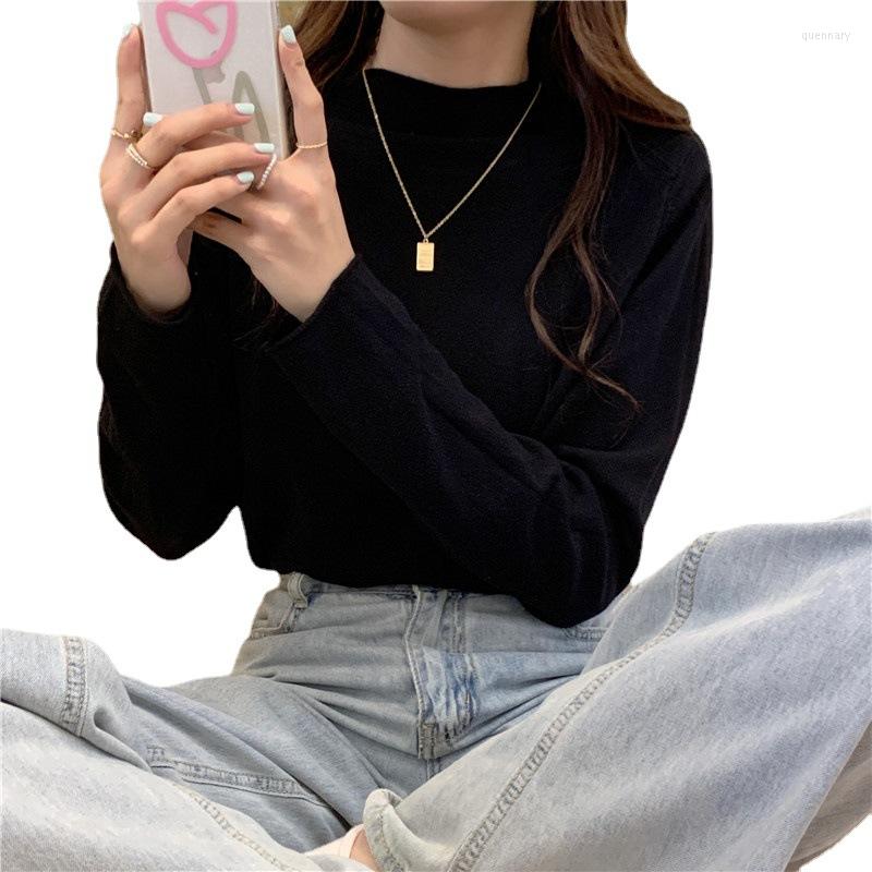 

Women's T Shirts Solid Color Long Sleeved T-shirt For Women In Spring And Autumn